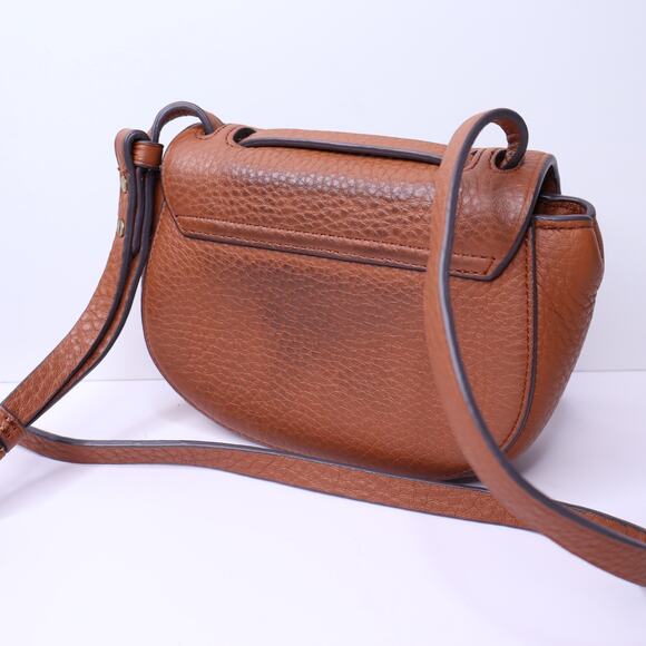 J. CREW Rider Mini Bag Roasted Chestnut Italian Leather Saddle Crossbody Strap - Picture 2 of 9